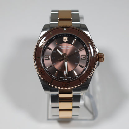 Victorinox Maverick Two Tone Rose Gold Brown Dial Men's Watch 241951