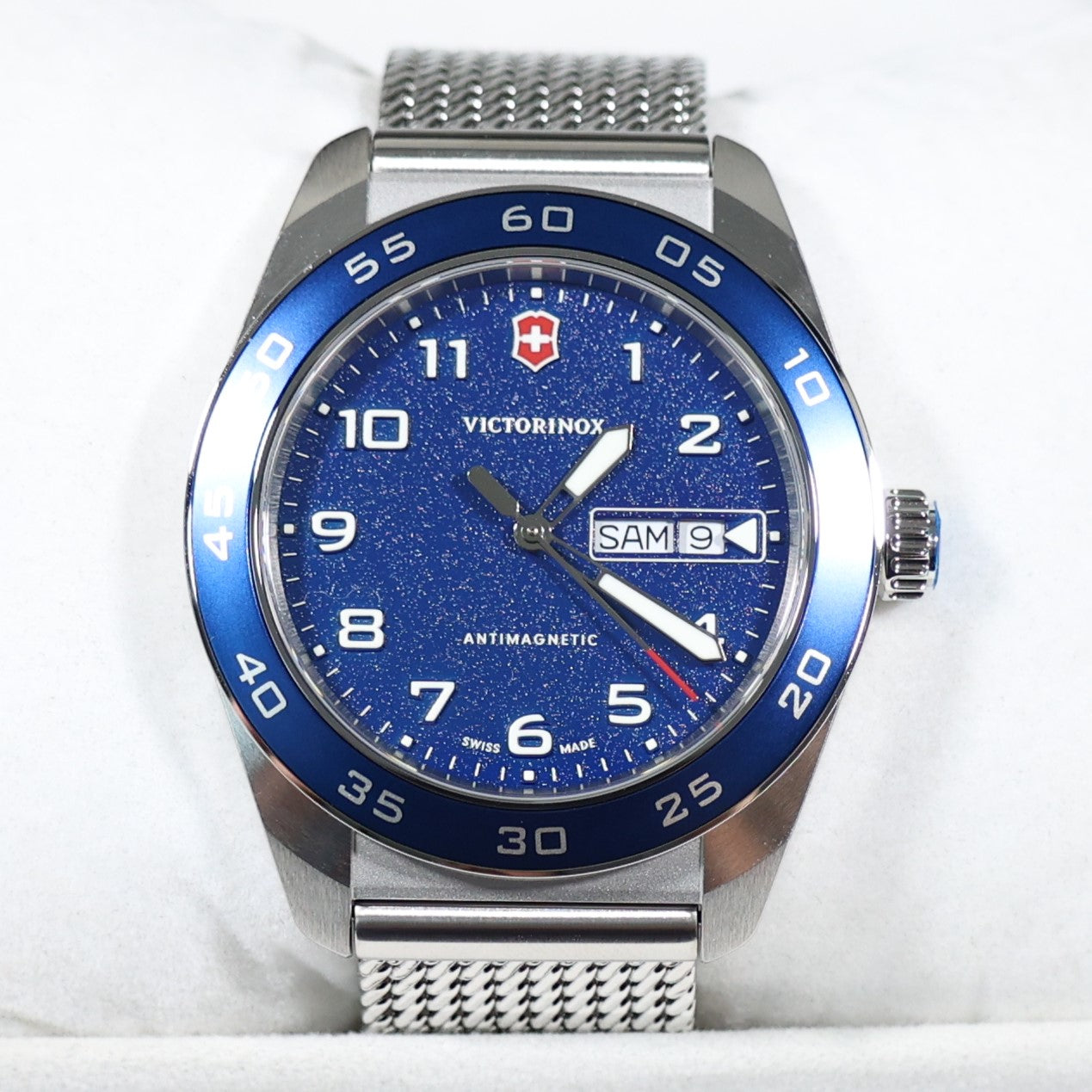 Victorinox Swiss Army Men's Blue Dial Stainless Steel Mesh Bracelet Watch 242042