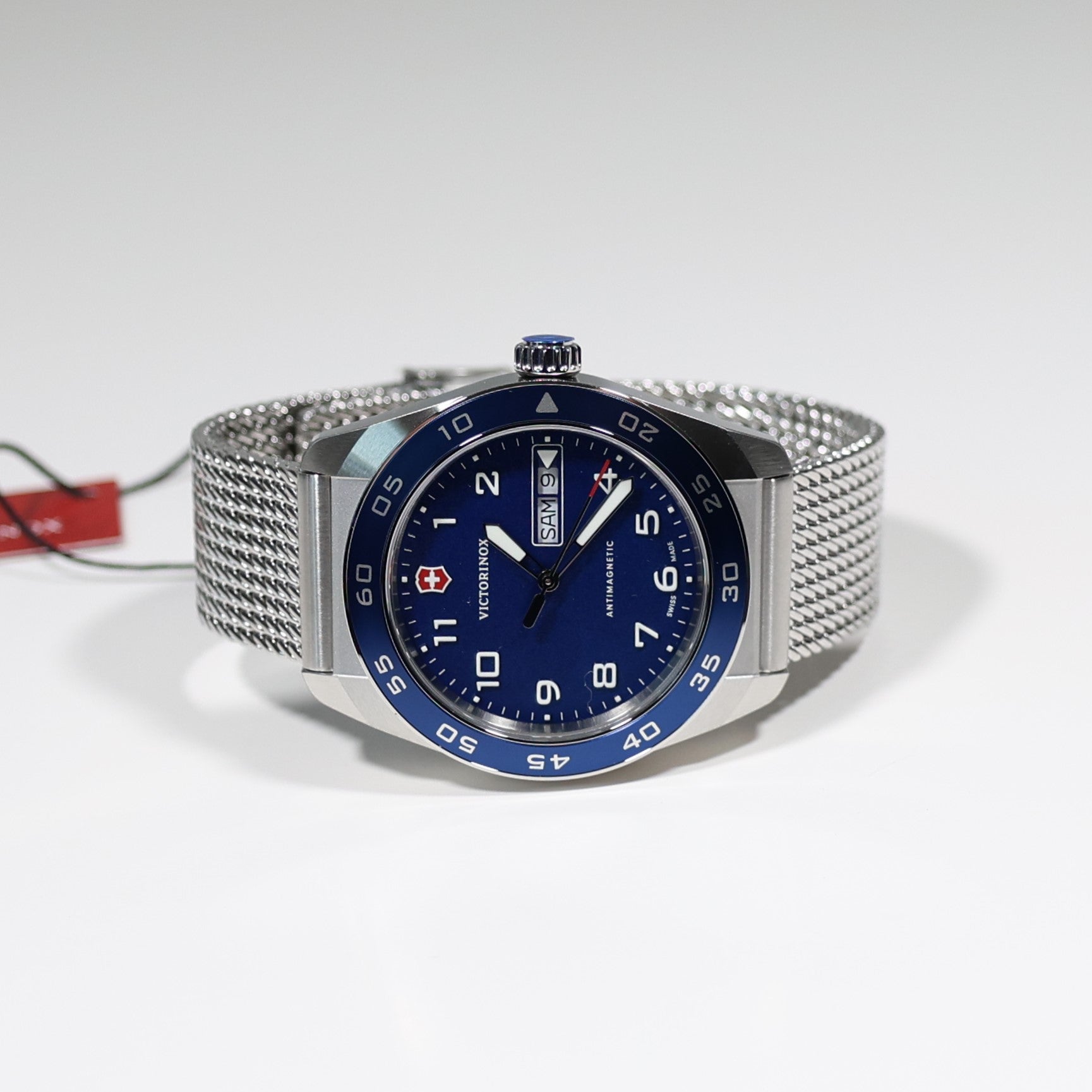 Victorinox Swiss Army Men's Blue Dial Stainless Steel Mesh Bracelet Watch 242042