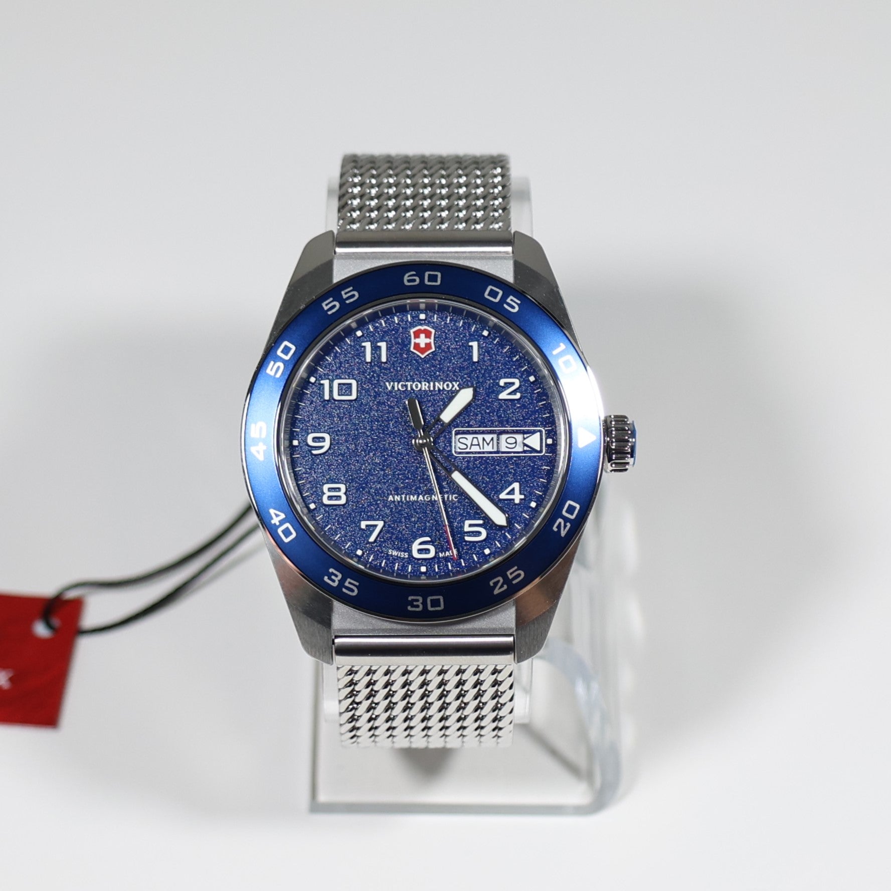 Victorinox Swiss Army Men's Blue Dial Stainless Steel Mesh Bracelet Watch 242042
