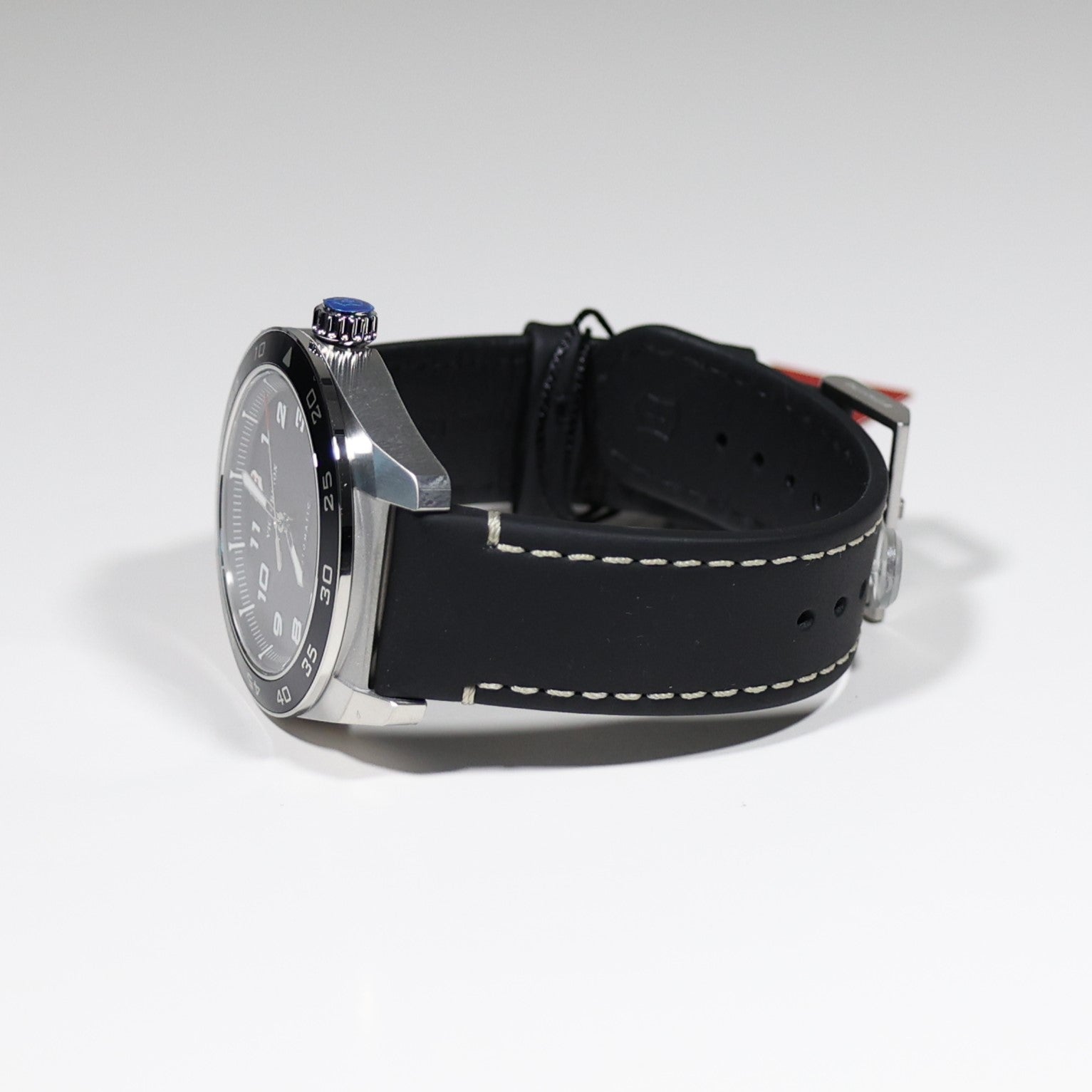 Victorinox Swiss Army Men's Automatic Black Dial Leather Strap Watch 242044