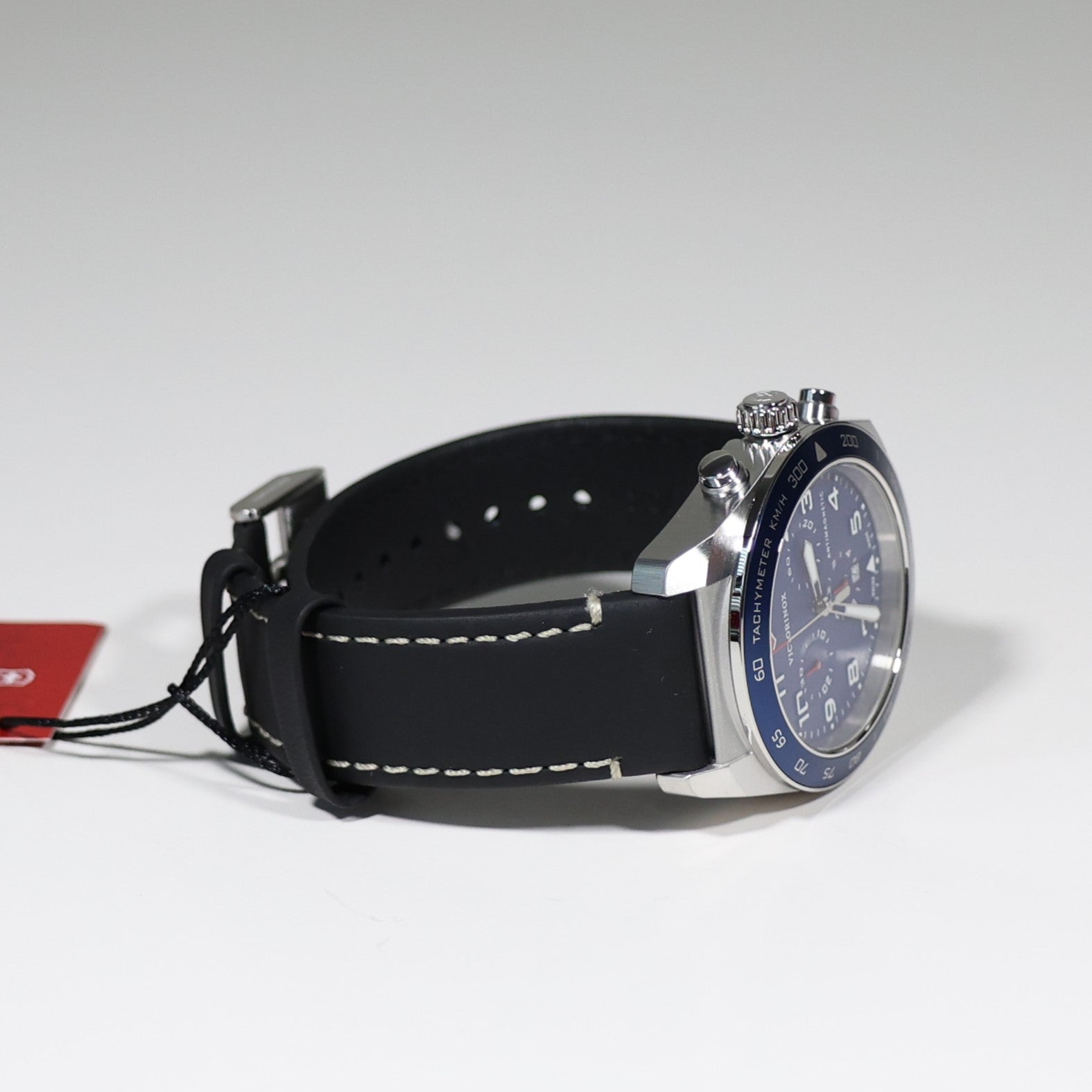 Victorinox Swiss Army Chrono Men's Blue Dial Leather Strap Watch 242047