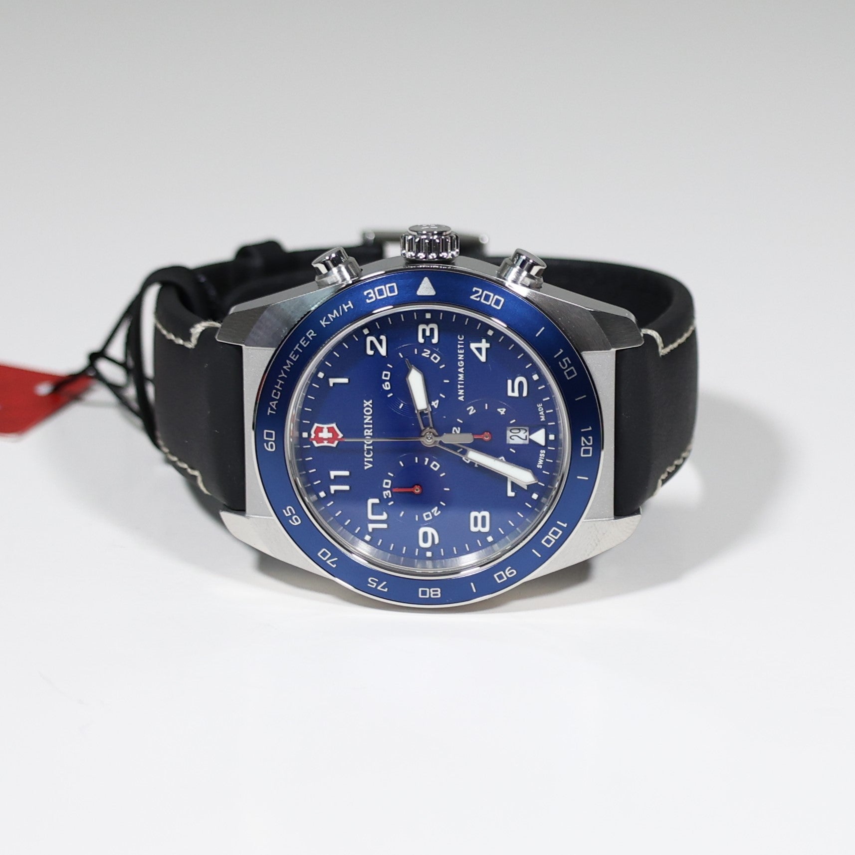 Victorinox Swiss Army Chrono Men's Blue Dial Leather Strap Watch 242047