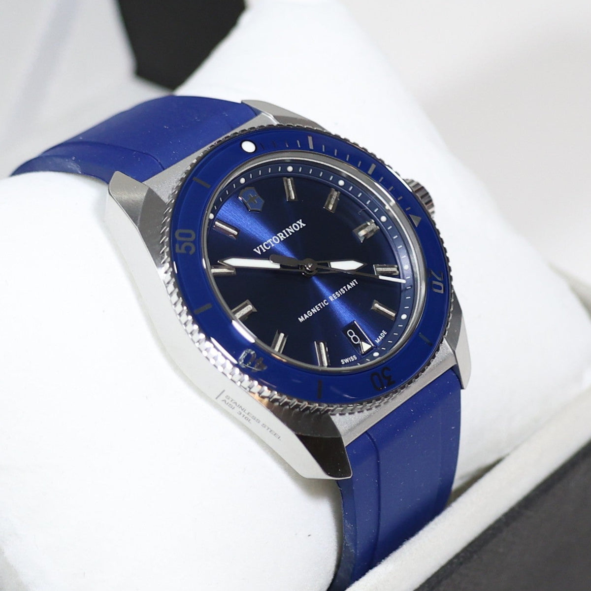 Victorinox Maverick Blue Dial Rubber Strap 39mm Watch 242094 - Chronobuy
