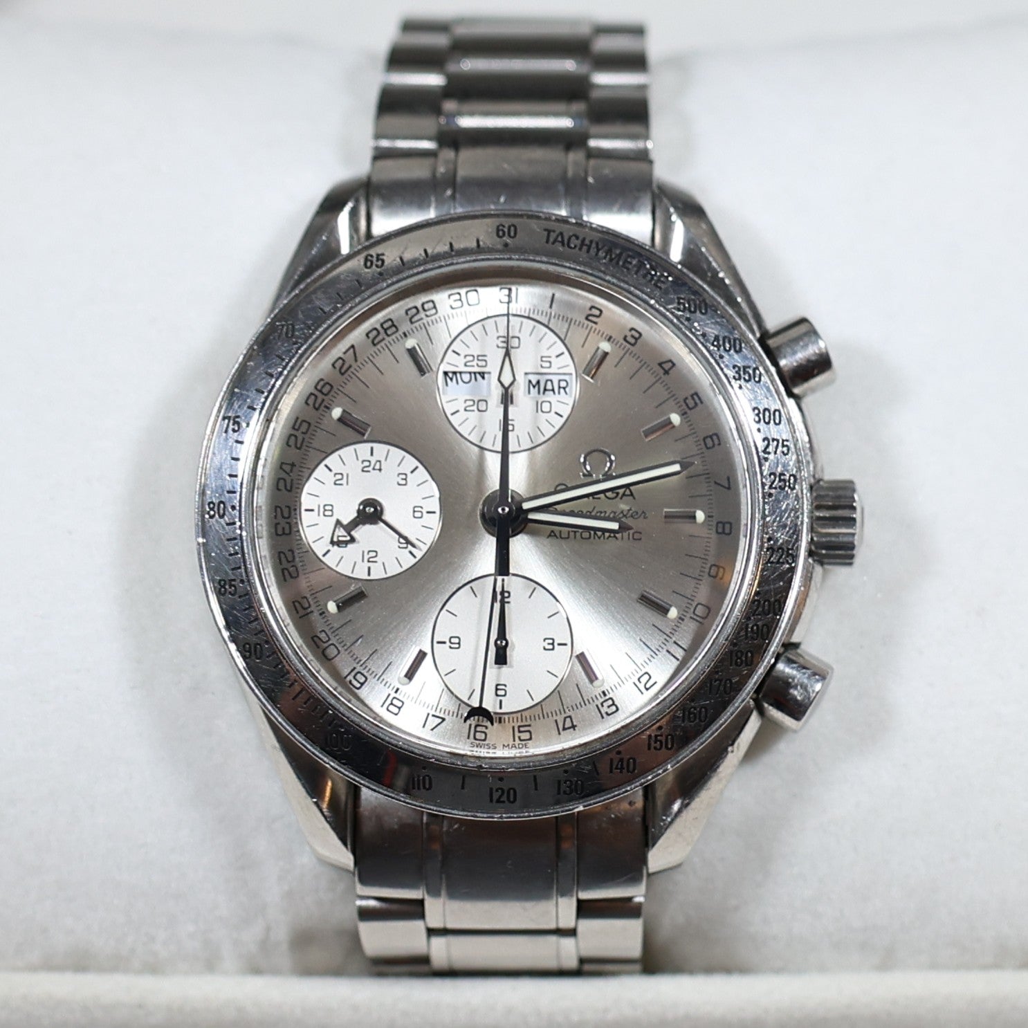 Omega Speedmaster Day Date Men's Stainless Steel Watch Pre-Owned 3523.30.00 - Chronobuy