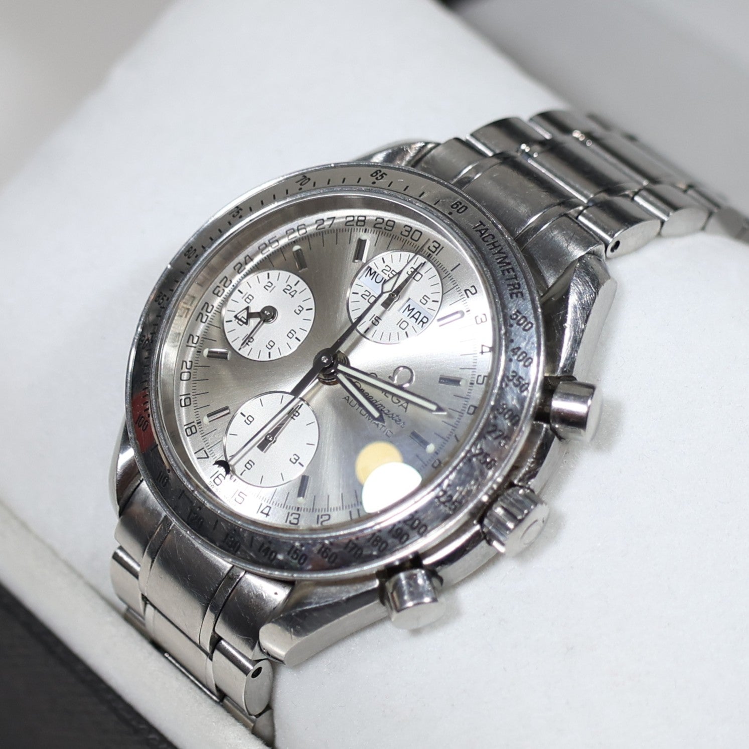 Omega Speedmaster Day Date Men's Stainless Steel Watch Pre-Owned 3523.30.00 - Chronobuy