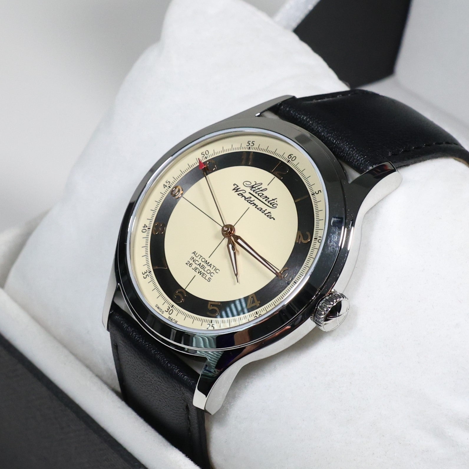 Atlantic Worldmaster Cream And Black Dial Men's Automatic Watch 53754.41.93RBK