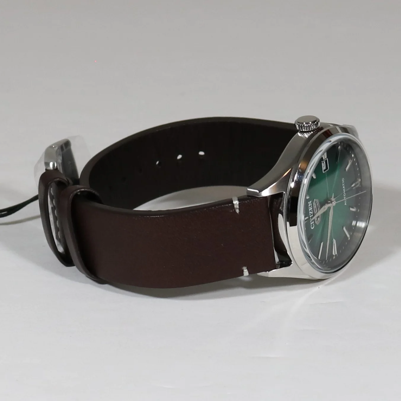 Citizen Men's C7 Series Automatic Green Dial Brown Leather Strap Watch NH8390-03