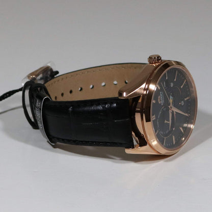 Orient Sun and Moon Black Dial Men's Automatic Rose Gold Tone Watch RA-AK0309B30