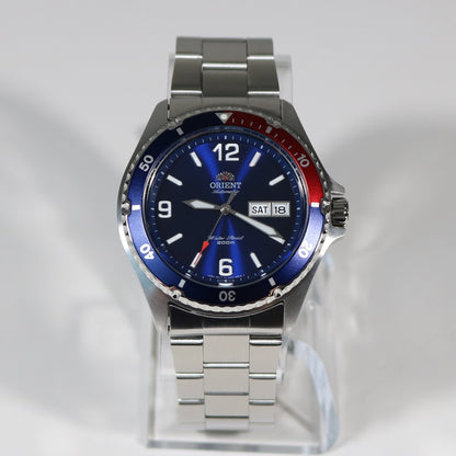 Orient Mako II automatic Men's Stainless Steel Red and Blue Bezel Watch FAA2009D