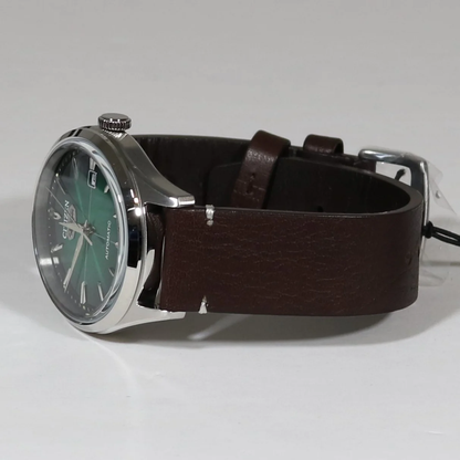 Citizen Men's C7 Series Automatic Green Dial Brown Leather Strap Watch NH8390-03