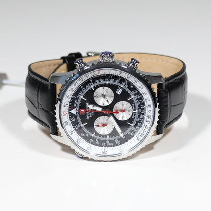 Swiss Alpine Military Black Dial Stainless Steel Chronograph Watch 7078.9537