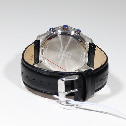 Swiss Alpine Military Black Dial Stainless Steel Chronograph Watch 7078.9537