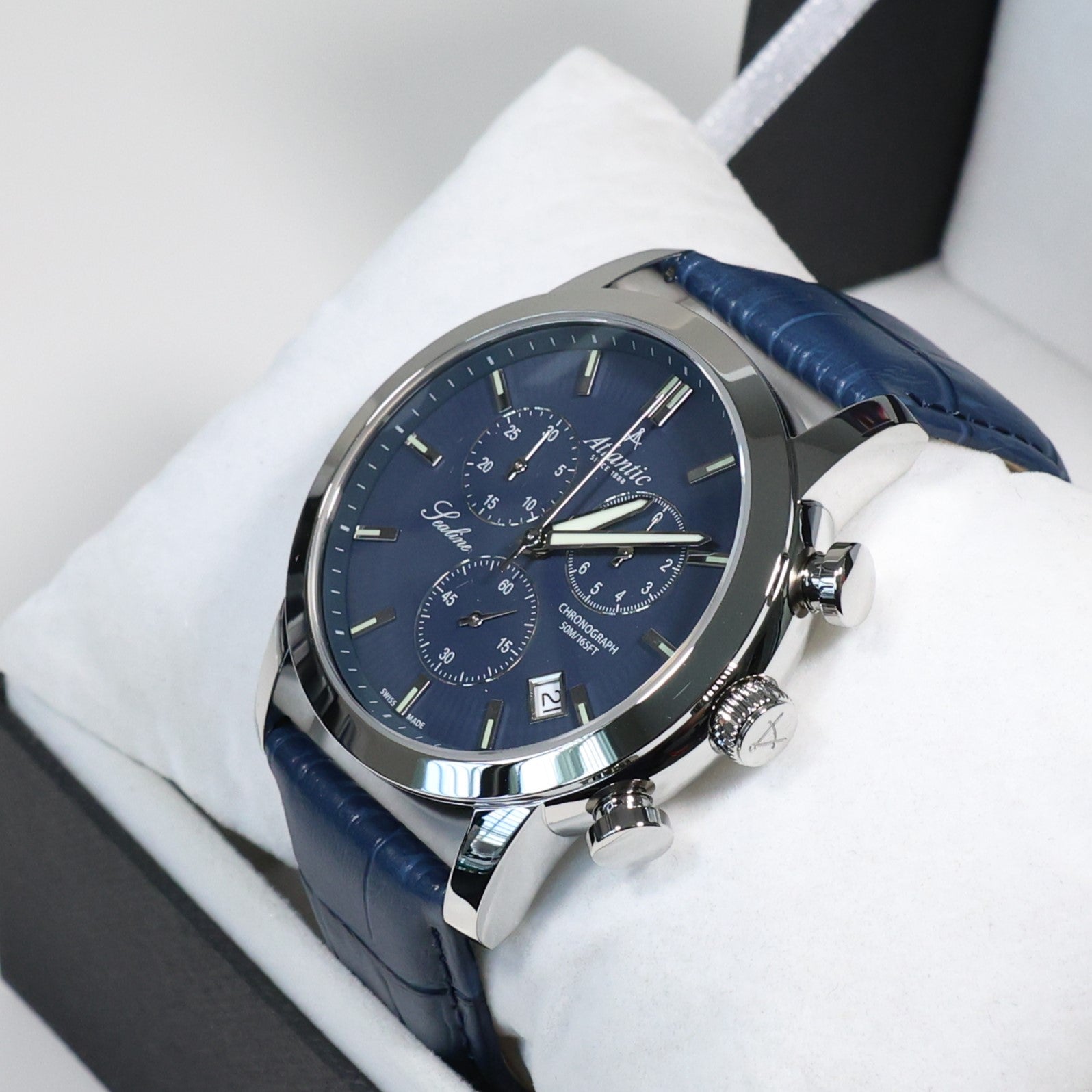 Atlantic Sealine Stainless Steel Blue Dial Men's Chronograph Watch 62450.41.51