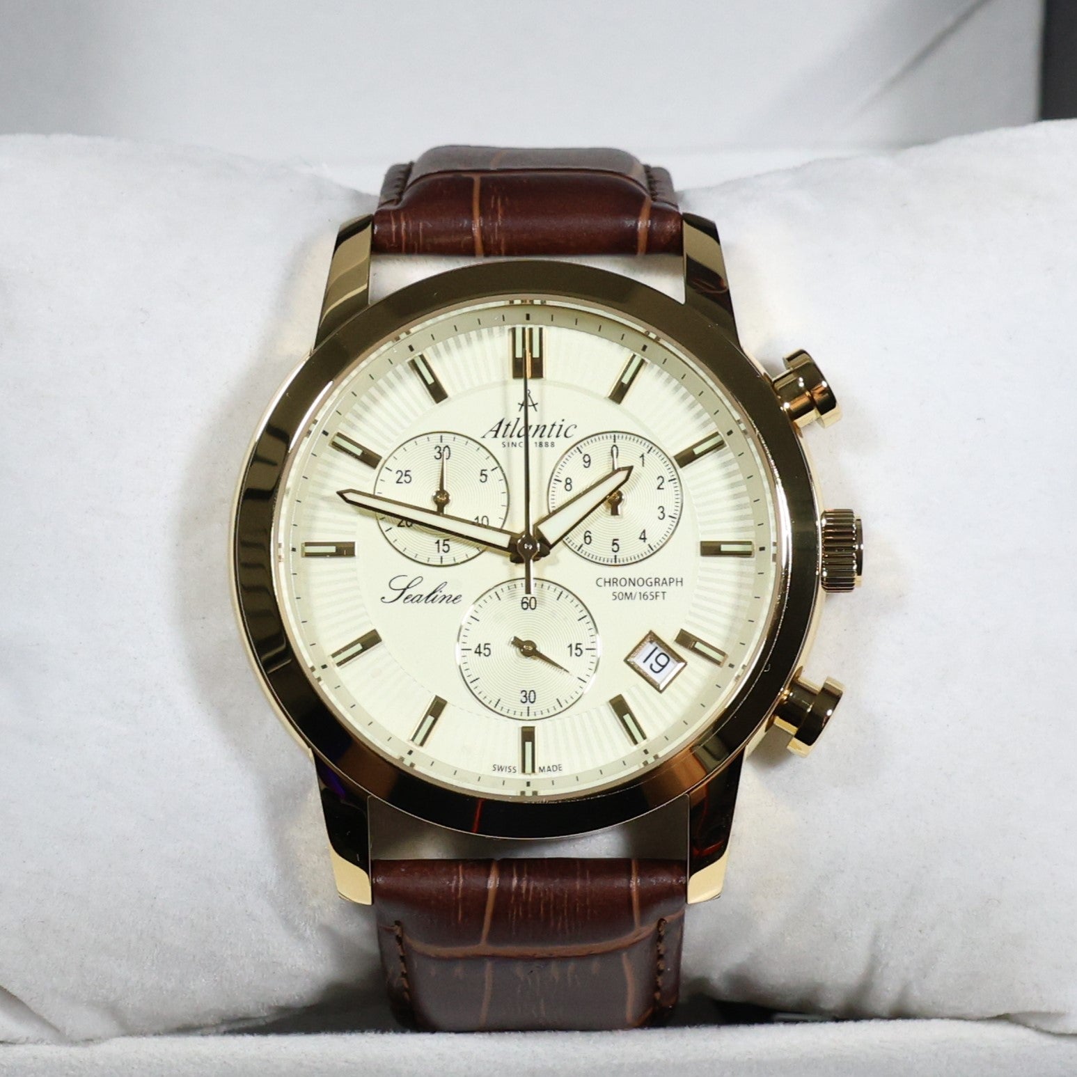 Atlantic Sealine Gold Tone Stainless Steel Men's Chronograph Watch 62450.45.31