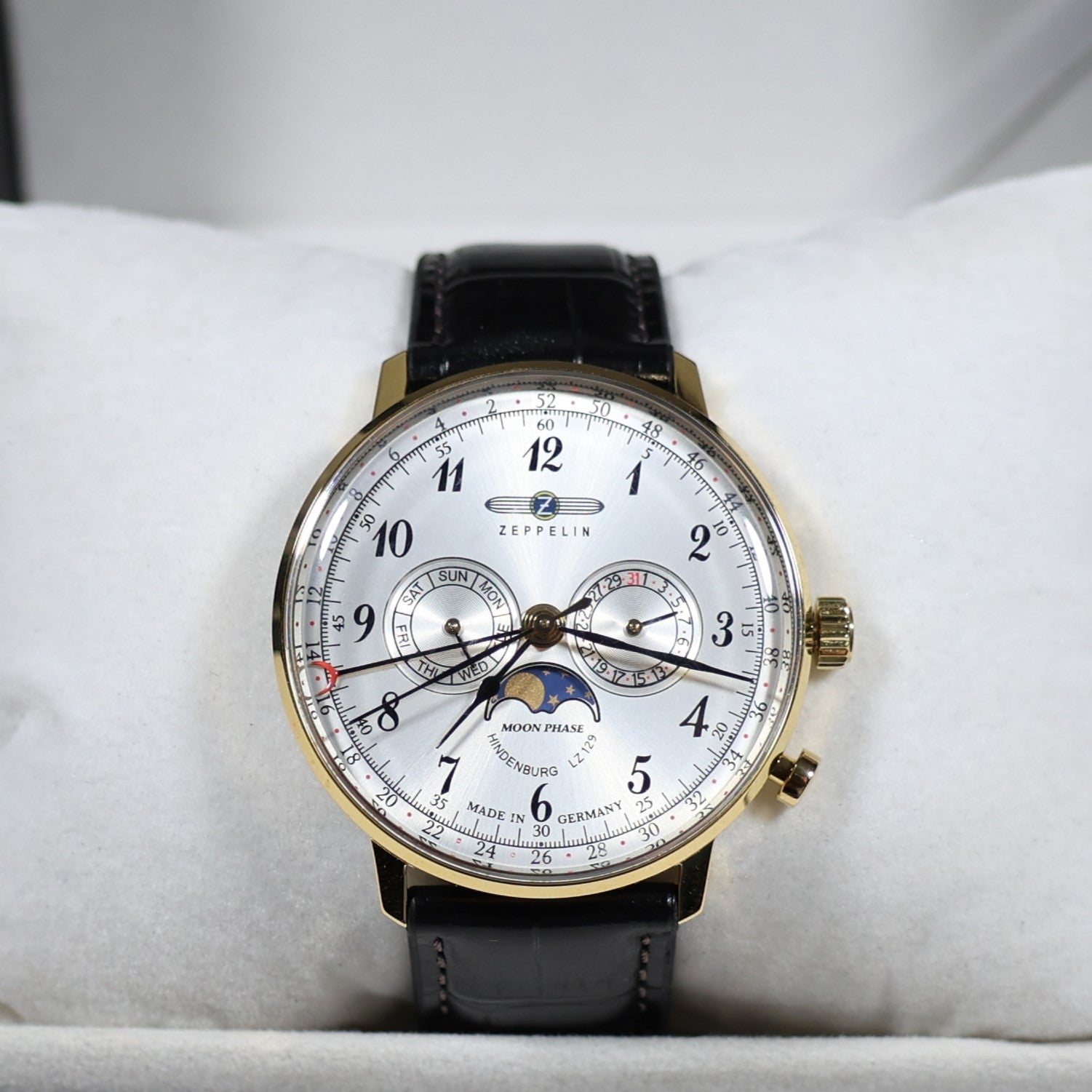 Zeppelin Hindenburg Gold Tone Silver Dial Men's Watch 7038-1 LZ129