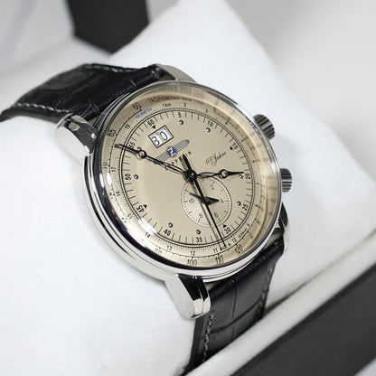 Zeppelin Quartz Men's 100 Jahre GMT 42mm Pilots Watch 7640-5