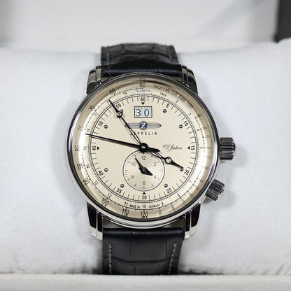 Zeppelin Quartz Men's 100 Jahre GMT 42mm Pilots Watch 7640-5