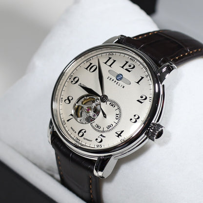 Zeppelin LZ127 Graf Zeppelin Automatic Men's Skeleton Champagne Dial Watch 7666-5