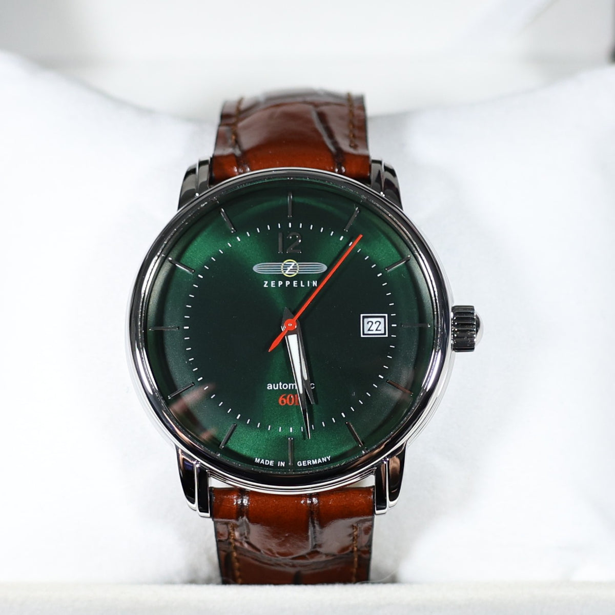 Zeppelin Green Dial Bodensee Men's Automatic 41mm Watch 8160-4