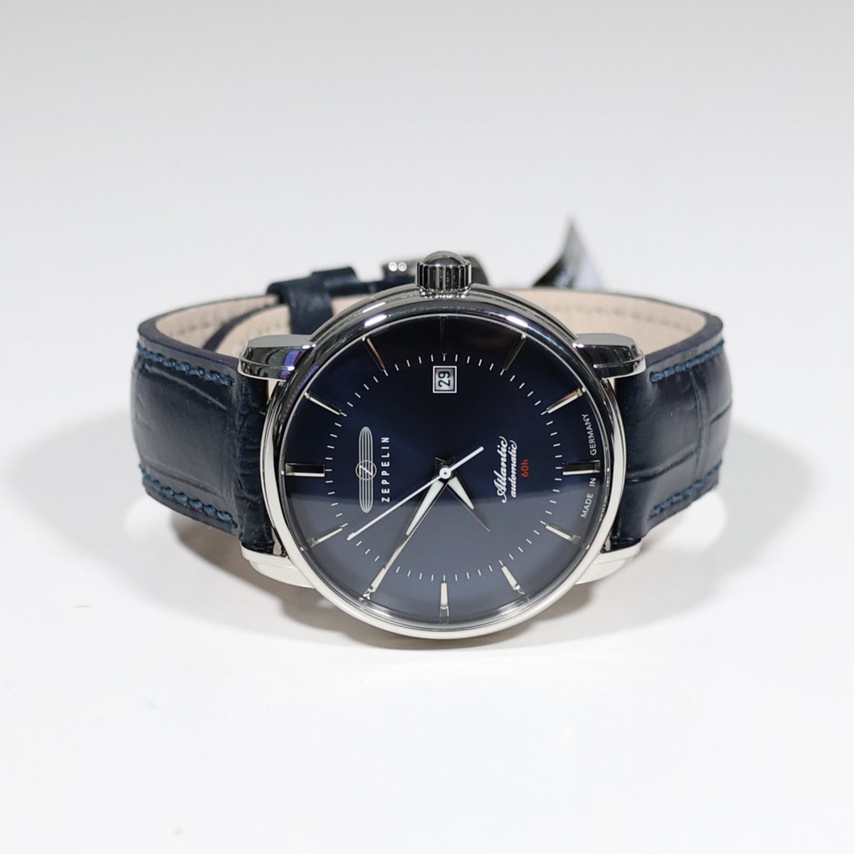 Zeppelin Atlantic Blue Dial Men's Automatic Leather Strap Watch 8460-3 - Chronobuy