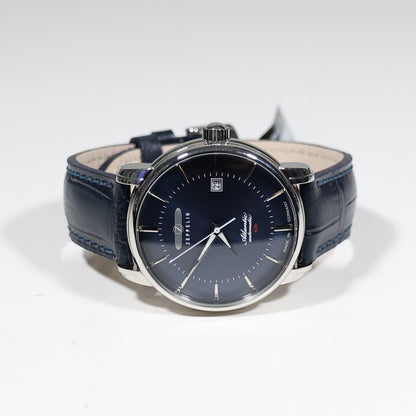 Zeppelin Atlantic Blue Dial Men's Automatic Leather Strap Watch 8460-3 - Chronobuy
