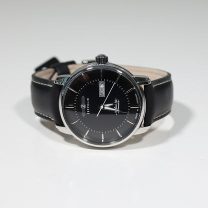 Zeppelin Atlantic Automatic Black Dial Black Leather Strap Men's Watch 8466-2