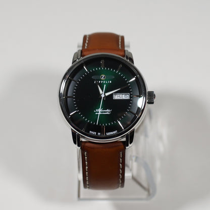 Zeppelin Atlantic Automatic Green Dial Black Leather Strap Men's Watch 8466-4 - Chronobuy