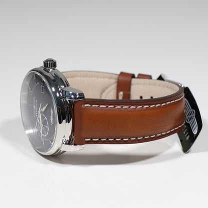 Zeppelin Atlantic Automatic Blue Dial Brown Leather Strap Men's Watch 8470-3