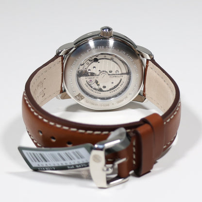 Zeppelin Atlantic Automatic Blue Dial Brown Leather Strap Men's Watch 8470-3