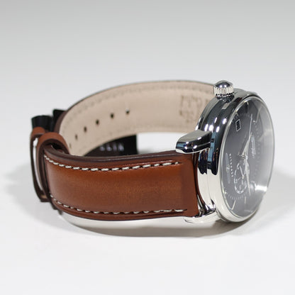 Zeppelin Atlantic Automatic Blue Dial Brown Leather Strap Men's Watch 8470-3