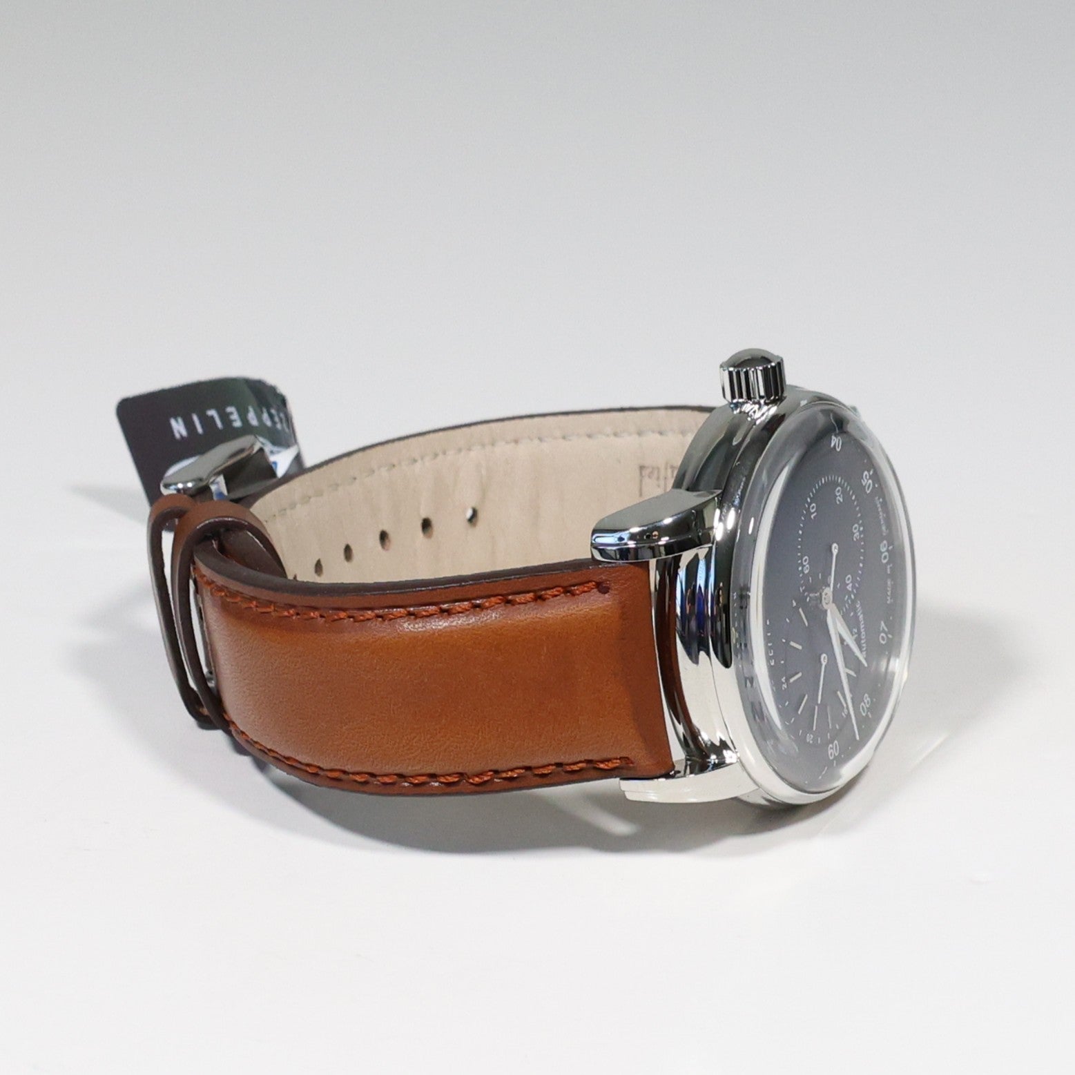 Zeppelin Captains Line Men's Automatic Blue Dial Brown Leather Strap Watch