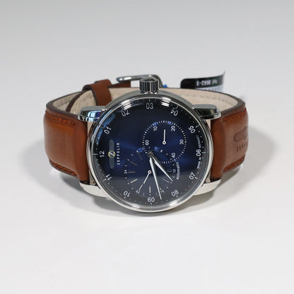 Zeppelin Captains Line Men's Automatic Blue Dial Brown Leather Strap Watch