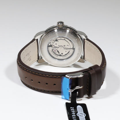 Zeppelin Captains Line Men's Automatic Cream Dial Brown Leather Strap Watch 8662-5