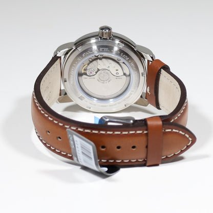Zeppelin 100 Years ED.1 GMT Men's Stainless Steel Brown Leather Strap Watch 8666-1