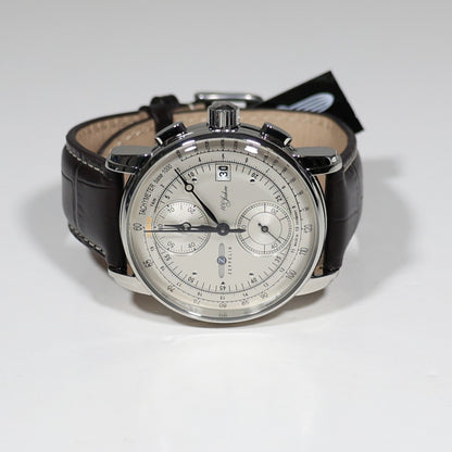 Zeppelin 8670-1 100 Years Men's Silver Dial Stainless Steel Leather Strap Watch