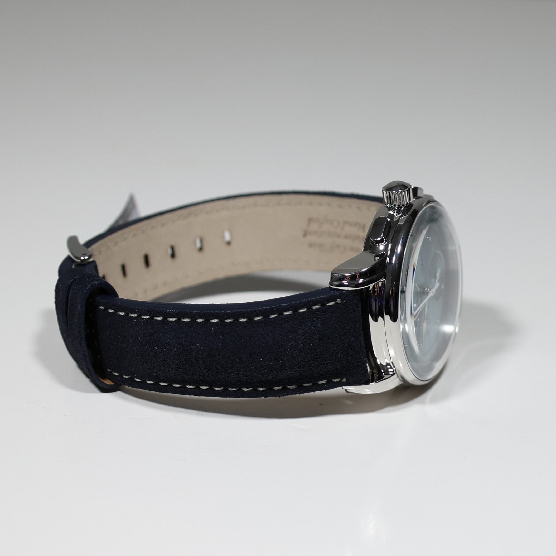 Zeppelin 8670-4 100 Years Men's Blue Dial Stainless Steel Leather Strap Watch