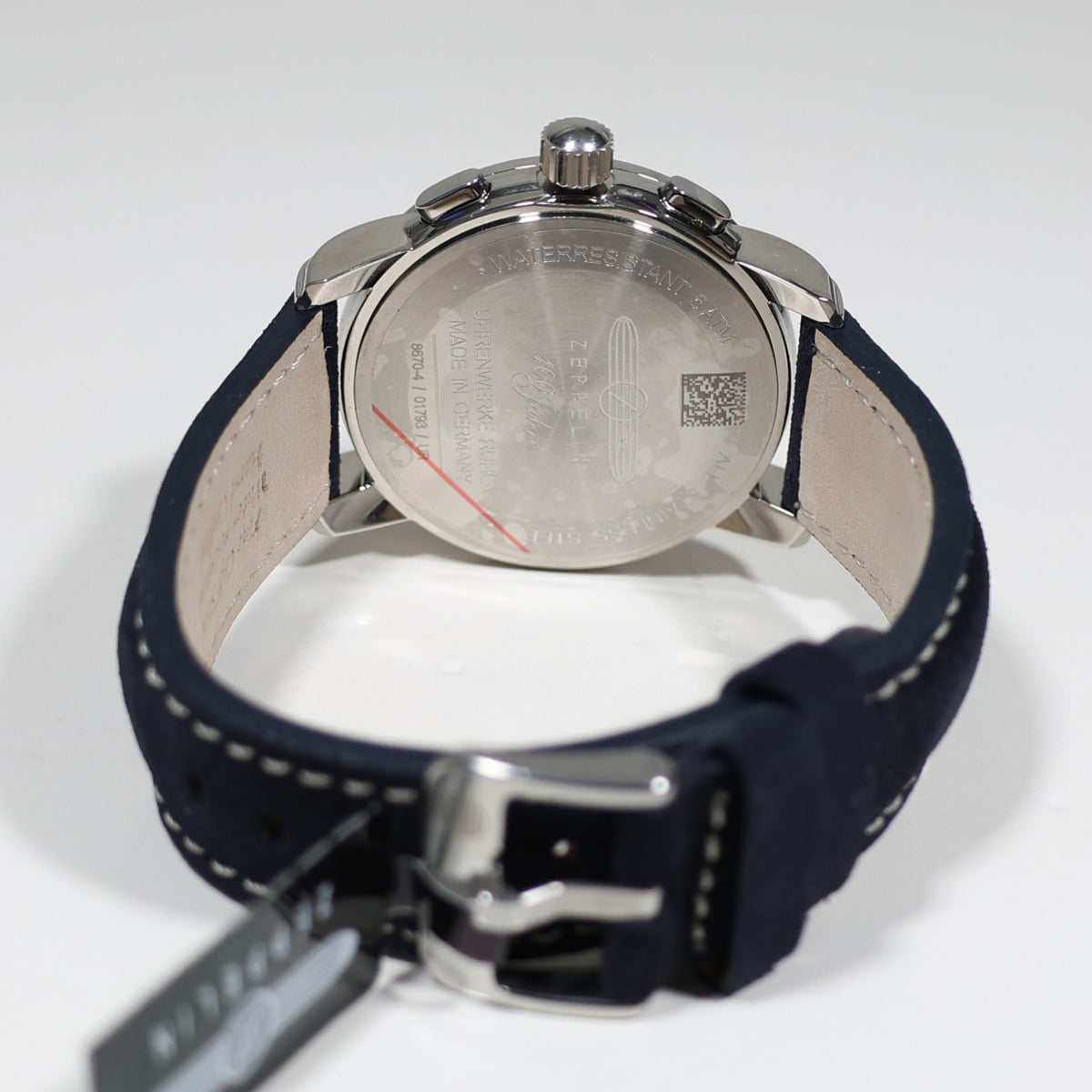 Zeppelin 8670-4 100 Years Men's Blue Dial Stainless Steel Leather Strap Watch - Chronobuy
