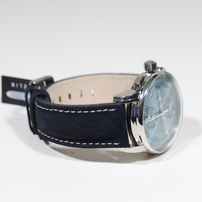 Zeppelin 8670-4 100 Years Men's Blue Dial Stainless Steel Leather Strap Watch - Chronobuy