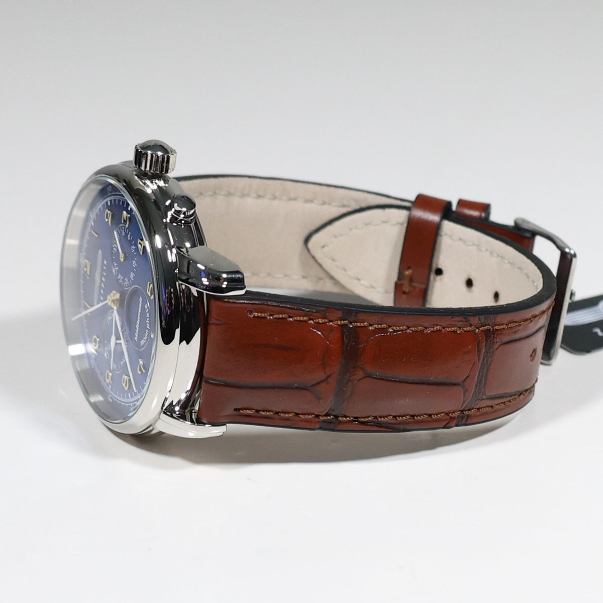 Zeppelin Mediterranee Blue Dial Quartz Moon Phase Men's Watch 9636-3 - Chronobuy
