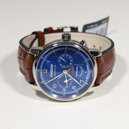 Zeppelin Mediterranee Blue Dial Quartz Moon Phase Men's Watch 9636-3