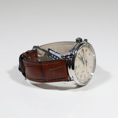 Zeppelin Mediterranee Men's Moon Phase Cream Dial Watch 9636-5
