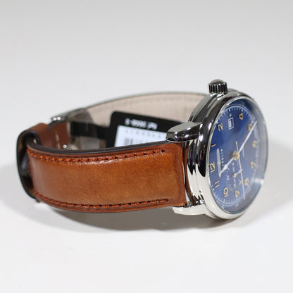 Zeppelin Mediterranee Blue Dial Brown Strap Automatic Men's Watch 9668-3