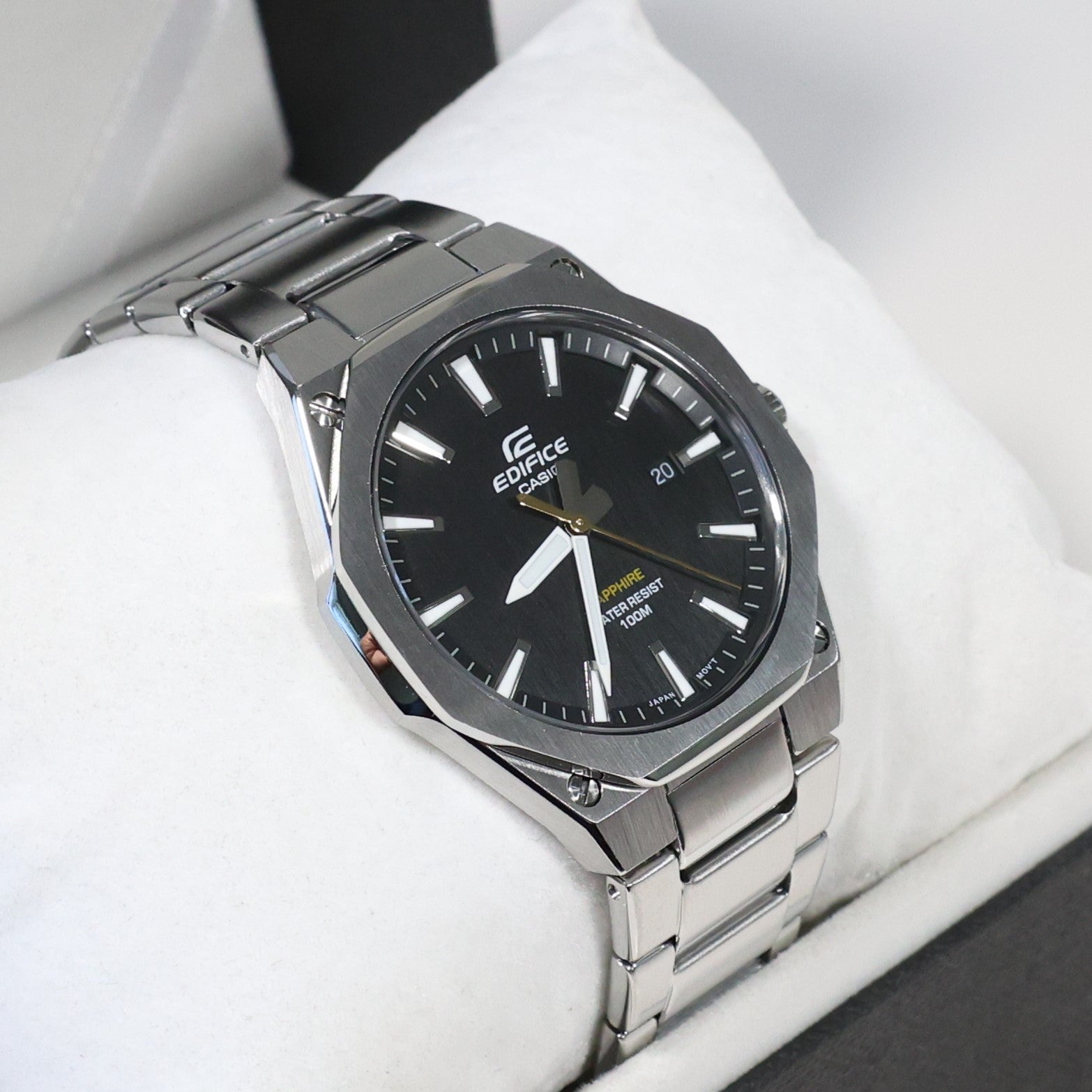 Casio Edifice Men's Black Dial Stainless Steel Sports Watch EFR-S108D-1AVUEF