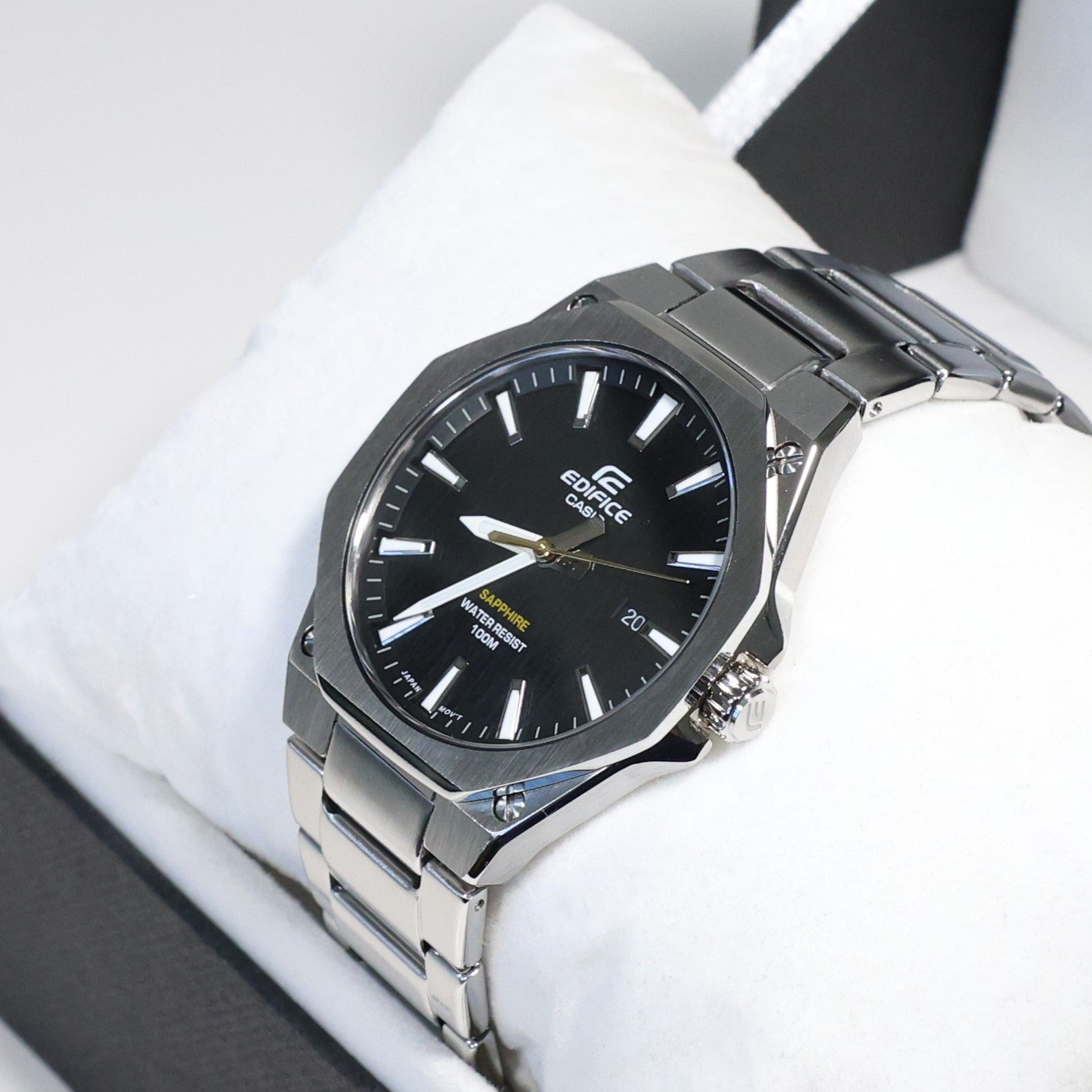 Casio Edifice Men's Black Dial Stainless Steel Sports Watch EFR-S108D-1AVUEF