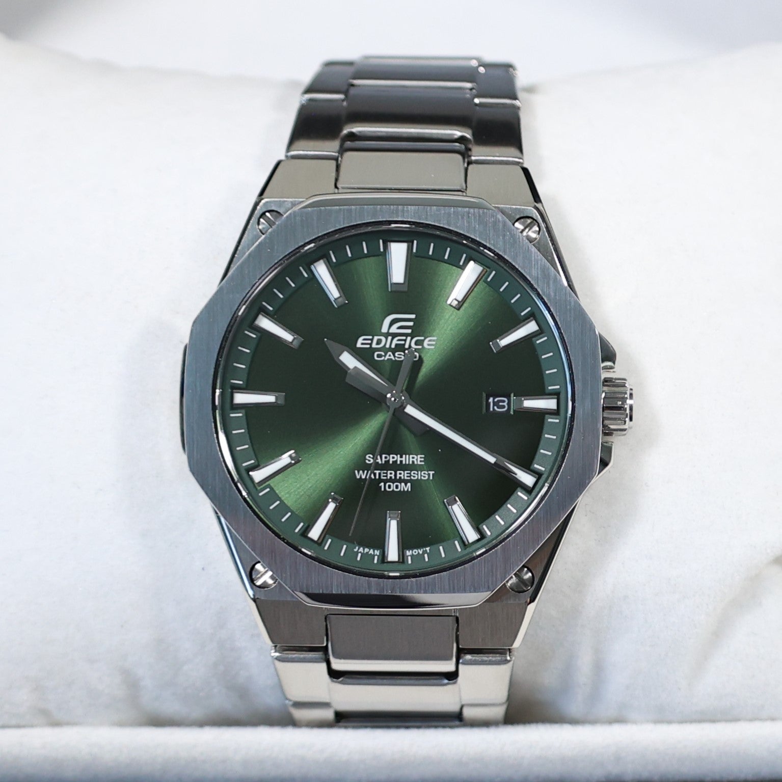 Casio Edifice Men's Green Dial Stainless Steel Sports Watch EFR-S108D-3AVUEF