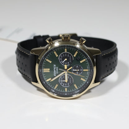 Casio Edifice Gold Tone Green Dial Men's Chronograph Watch EFR-575CL-3AEF
