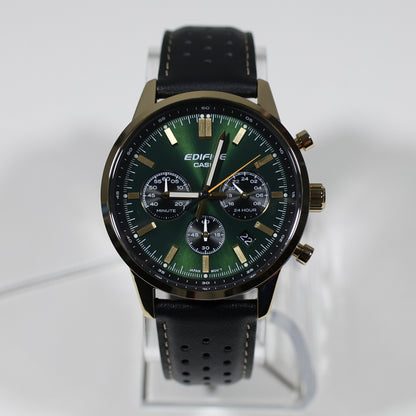Casio Edifice Gold Tone Green Dial Men's Chronograph Watch EFR-575CL-3AEF