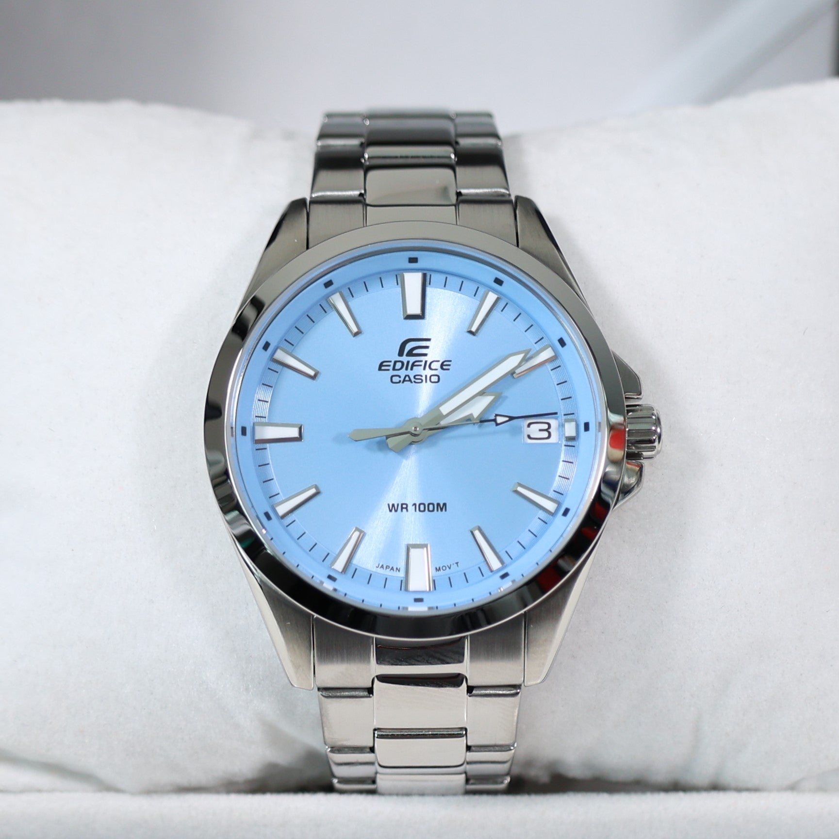 Casio Edifice Blue Dial Men's Sports Stainless Steel Watch EFV-100D-2BVUEF