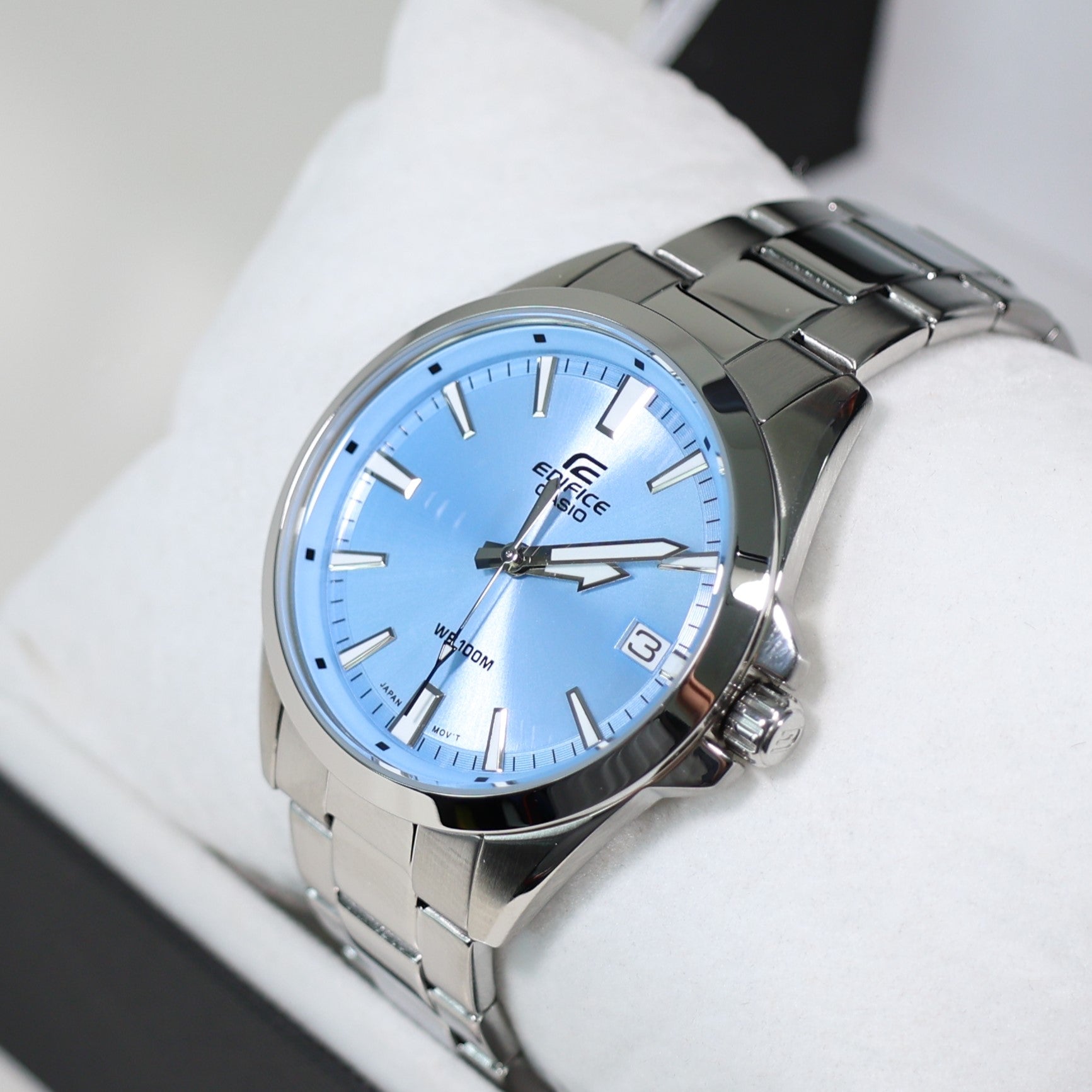 Casio Edifice Blue Dial Men's Sports Stainless Steel Watch EFV-100D-2BVUEF